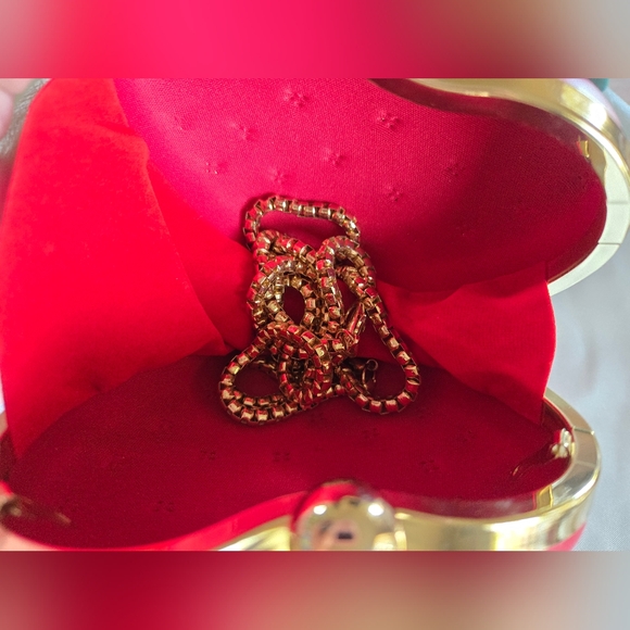 Strawberry Leather Bag With Chain In EUC - Picture 5 of 6